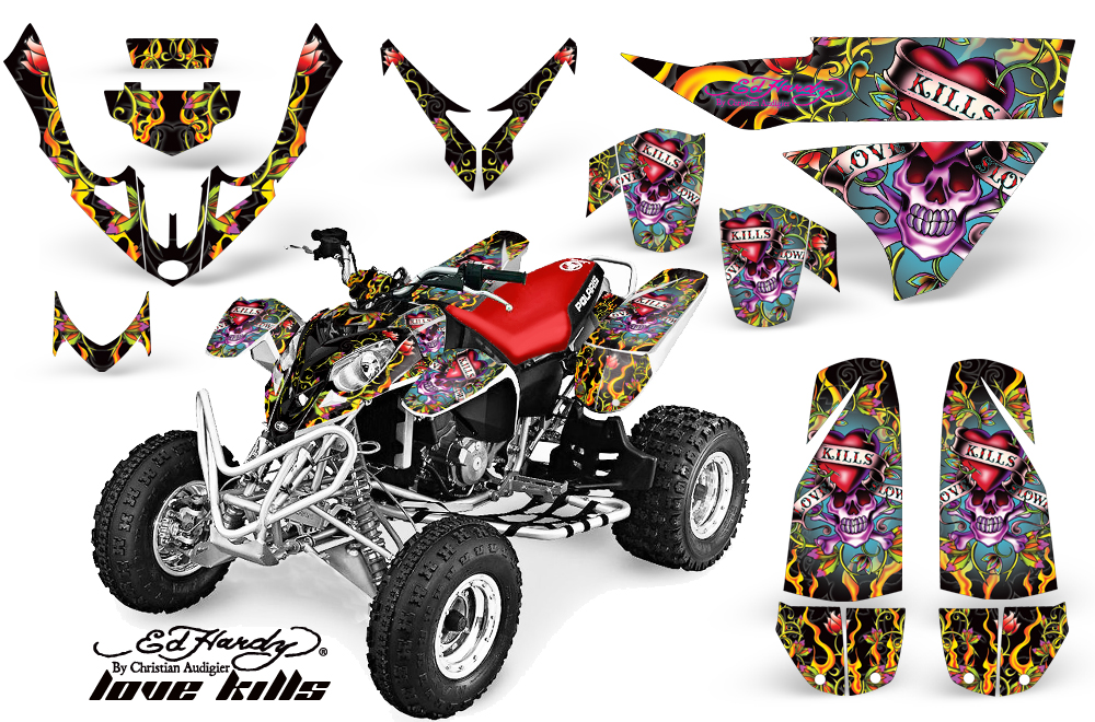 Polaris Predator 500 Graphics Kit EdHardy LoveKills Black